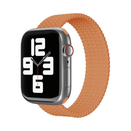 Ремешок нейлоновый плетёный VLP для Apple Watch 42/44/45, S/M, 2шт, оранжевый