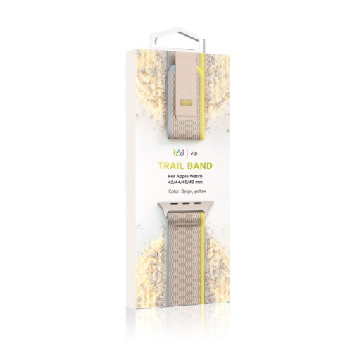 Ремешок нейлоновый VLP Trail Band  для Apple Watch 42/44/45/49mm, бежевый-желтый