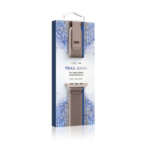 Ремешок нейлоновый VLP Trail Band  для Apple Watch 42/44/45/49mm, синий-серый