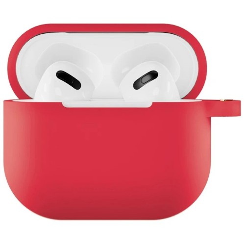 Чехол силиконовый VLP Soft Touch, с кольцом, для AirPods (3rd generation), красный