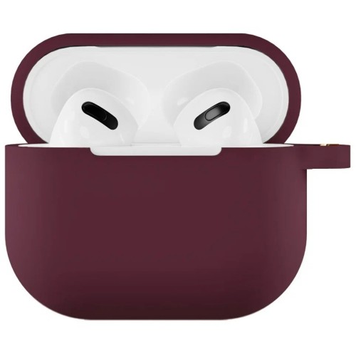 Чехол силиконовый VLP Soft Touch, с кольцом, для AirPods (3rd generation), марсала