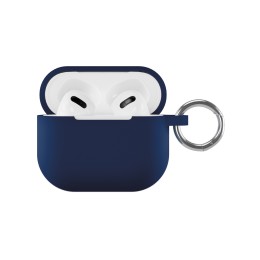 Чехол силиконовый VLP Soft Touch, с кольцом, для AirPods (3rd generation), темно-синий