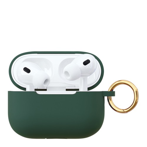 Чехол силиконовый VLP Soft Touch, с кольцом, для AirPods Pro 2 (2022), темно-зеленый