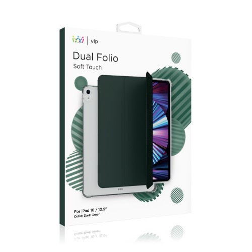 Чехол защитный VLP Dual Folio Case для iPad 10, темно-зеленый