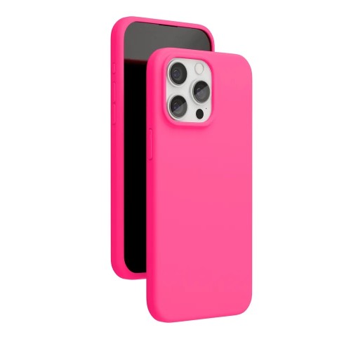 Чехол защитный VLP Aster Case с MagSafe для iPhone 15 Pro, неоновый розовый