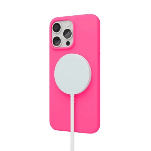 Чехол защитный VLP Aster Case с MagSafe для iPhone 15 Pro, неоновый розовый