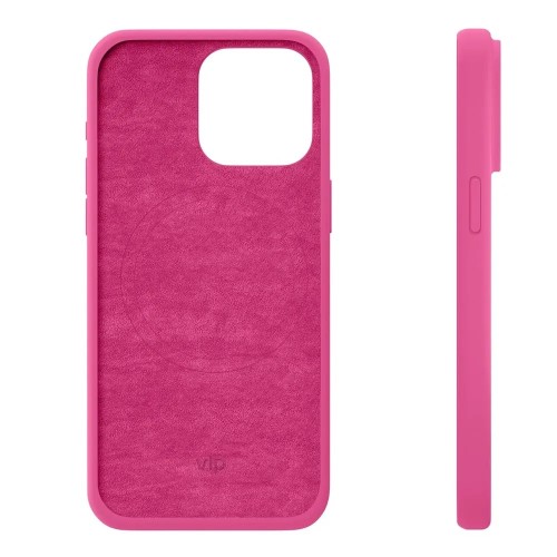 Чехол защитный VLP Aster Case с MagSafe для iPhone 15 ProMax, неоновый розовый