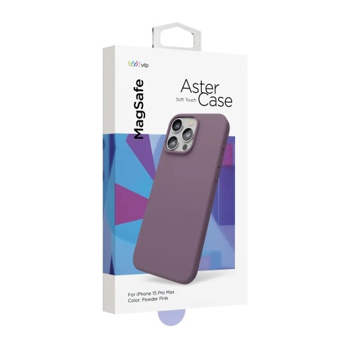Чехол защитный VLP Aster Case с MagSafe для iPhone 15 ProMax, пудровый