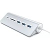 USB-хаб и кардридер Satechi Aluminum USB 30 Hub & Card Reader Интерфейс USB 3 порта USB 30 , слоты для карты памяти SD и microSD, серебряный