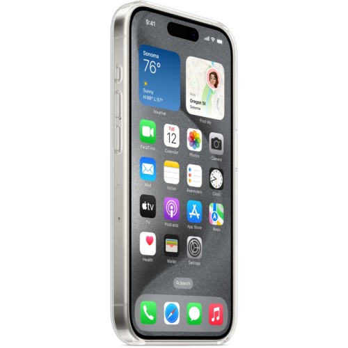 Чехол Apple MagSafe для iPhone 15 Pro, поликарбонат, прозрачный