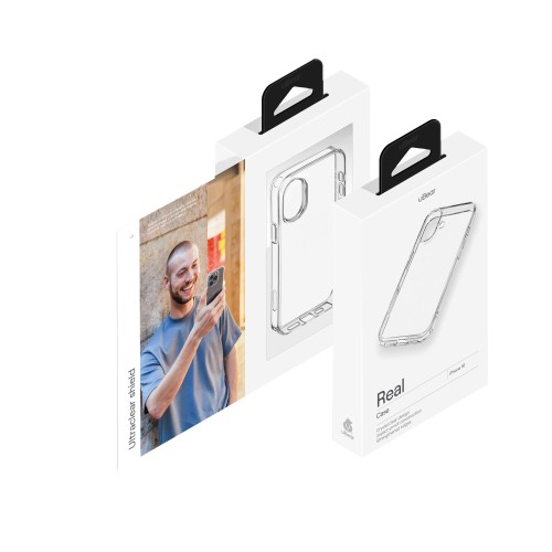 Чехол защитный uBear Real Case для iPhone 16, усиленный, прозрачный
