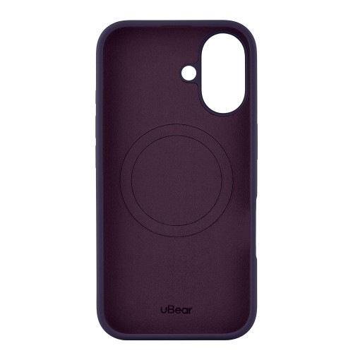 Чехол защитный uBear Touch Mag Case для iPhone 16, MagSafe совместимый, силикон, софт-тач, темно-фиолетовый