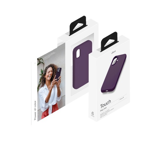 Чехол защитный uBear Touch Mag Case для iPhone 16, MagSafe совместимый, силикон, софт-тач, темно-фиолетовый