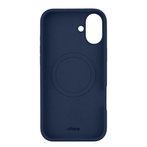 Чехол защитный uBear Touch Mag Case для iPhone 16 Plus, MagSafe совместимый, силикон, софт-тач, темно-синий