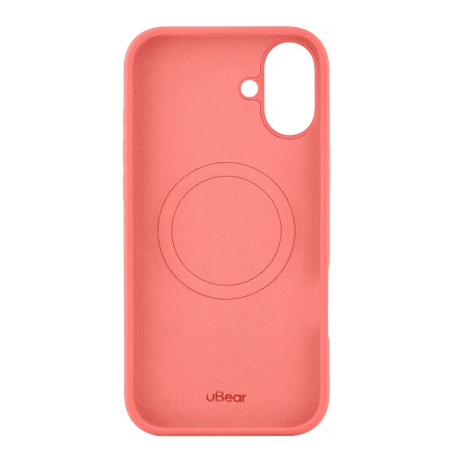 Чехол защитный uBear Touch Mag Case для iPhone 16 Plus, MagSafe совместимый, силикон, софт-тач, коралловый
