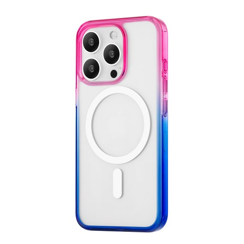 Чехол защитный uBear Fusion Mag Case для iPhone 16 Pro, MagSafe совместимый, усиленный, сине-розовый