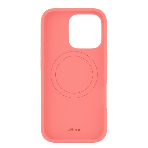 Чехол защитный uBear Touch Mag Case для iPhone 16 Pro, MagSafe совместимый, силикон, софт-тач, коралловый
