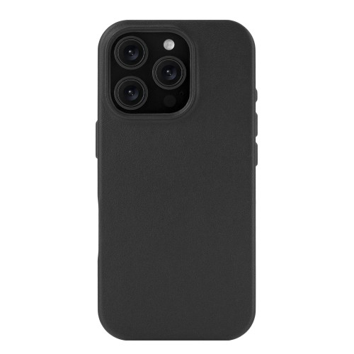 Чехол защитный uBear Capital Case для iPhone 16 Pro, натуральная кожа, MagSafe совместимый, черный