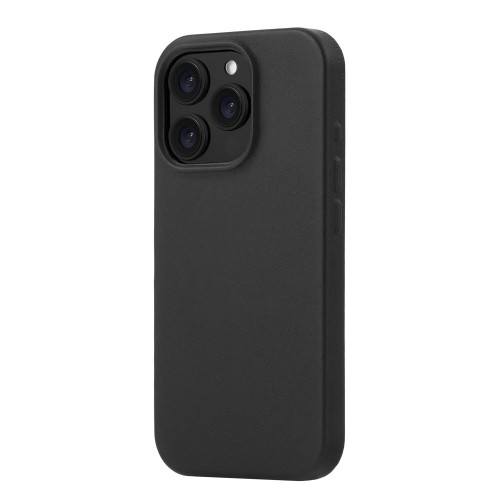 Чехол защитный uBear Capital Case для iPhone 16 Pro, натуральная кожа, MagSafe совместимый, черный
