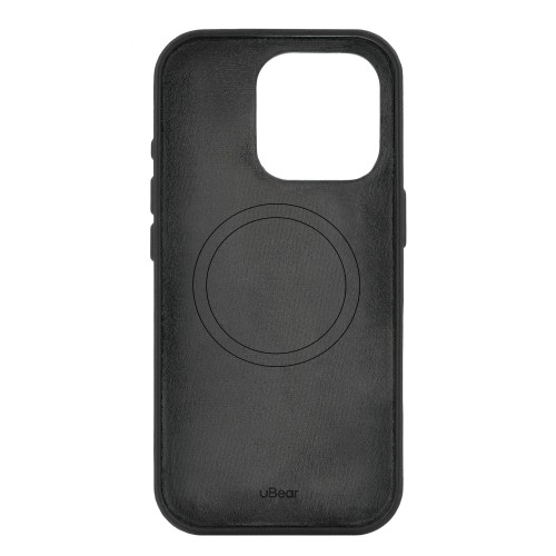 Чехол защитный uBear Capital Case для iPhone 16 Pro, натуральная кожа, MagSafe совместимый, черный