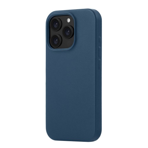 Чехол защитный uBear Capital Case для iPhone 16 Pro, натуральная кожа, MagSafe совместимый, синий