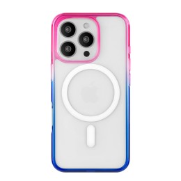 Чехол защитный uBear Fusion Mag Case для iPhone 16 Pro Max, MagSafe совместимый, усиленный, cине-розовый