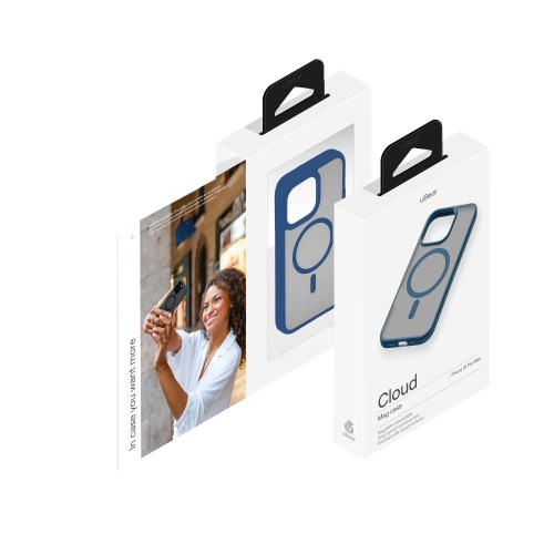 Чехол защитный uBear Cloud Mag Case для iPhone 16 Pro Max, MagSafe совместимый, усиленный, силк-тач, синий