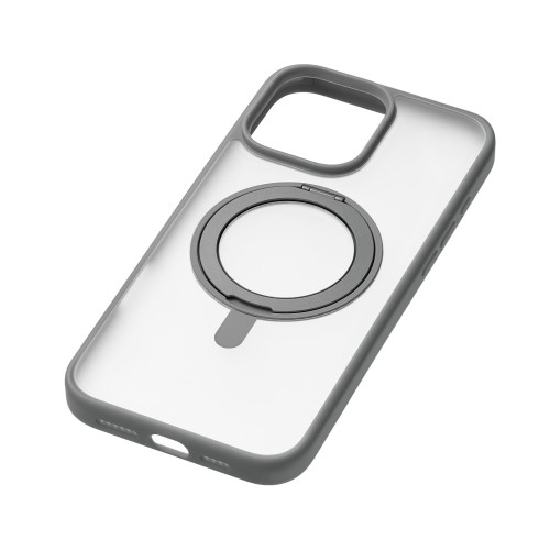 Чехол защитный uBear Clip 360 Mag Case для iPhone 16 Pro Max, MagSafe совместимый, с вращающейся магнитной подставкой, силк-тач, серый