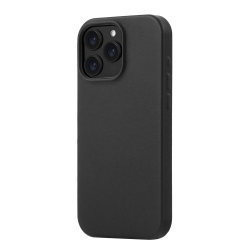 Чехол защитный uBear Capital Case для iPhone 16 Pro Max, натуральная кожа, MagSafe совместимый, черный