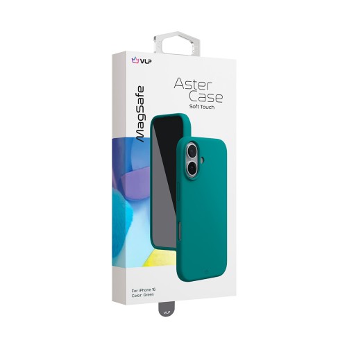 Чехол защитный "vlp" Aster Case с MagSafe для iPhone 16, зеленый