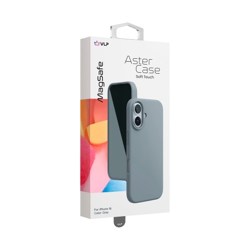 Чехол защитный "vlp" Aster Case с MagSafe для iPhone 16, серый
