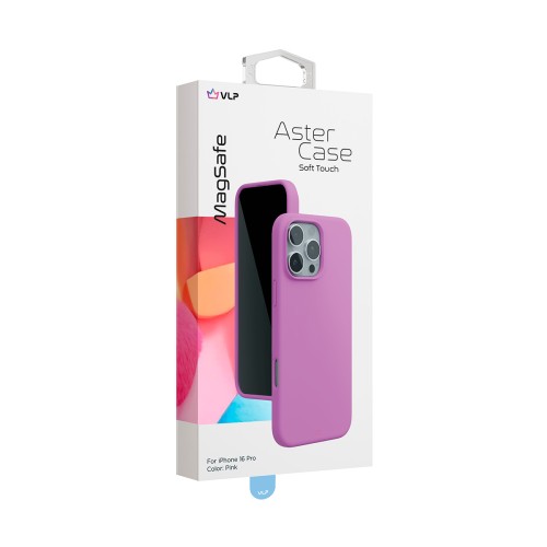 Чехол защитный "vlp" Aster Case с MagSafe для iPhone 16 Pro, розовый