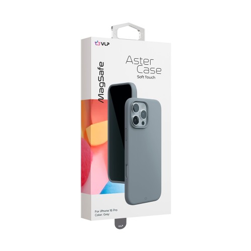 Чехол защитный "vlp" Aster Case с MagSafe для iPhone 16 Pro, серый