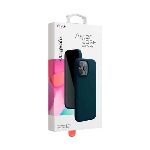 Чехол защитный "vlp" Aster Case с MagSafe для iPhone 16 Pro, темно-синий