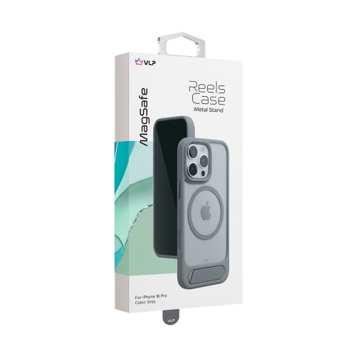 Чехол защитный "vlp" Reels Case с MagSafe для iPhone 16 Pro, серый