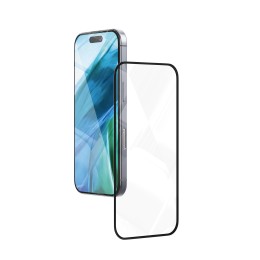 Стекло защитное 2,5D "vlp" A-Glass для iPhone 15 Plus/16 Plus с черной рамкой