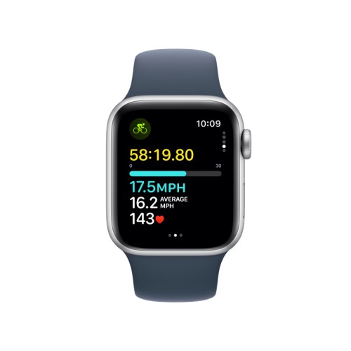 Apple Watch SE 2023, 40 мм, корпус из алюминия цвета «Серебристый», спортивный ремешок, размер M/L
