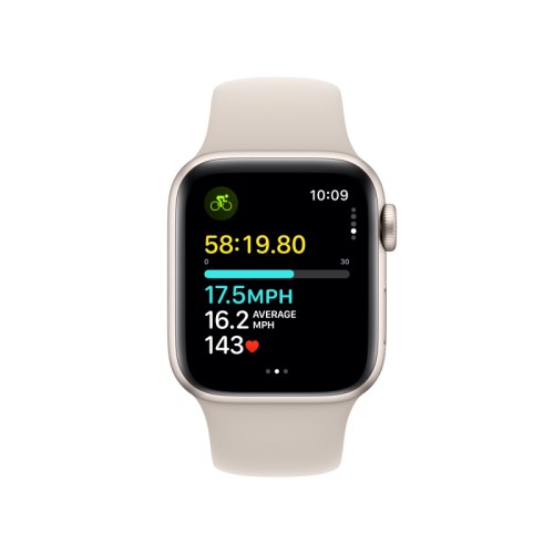 Apple Watch SE 2023, 40 мм, корпус из алюминия цвета «Сияющая звезда», спортивный ремешок, размер M/L
