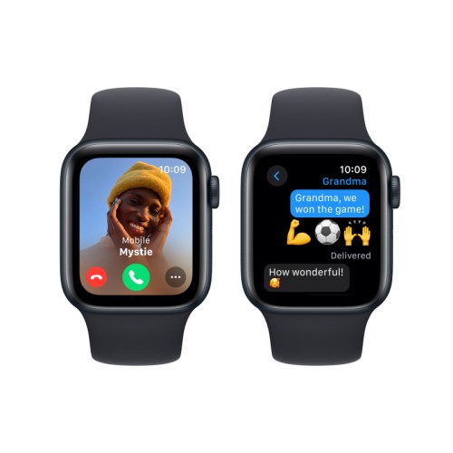 Apple Watch SE 2023, 44 мм, корпус из алюминия цвета «Тёмная ночь», спортивный ремешок, размер M/L