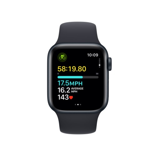 Apple Watch SE 2023, 44 мм, корпус из алюминия цвета «Тёмная ночь», спортивный ремешок, размер M/L