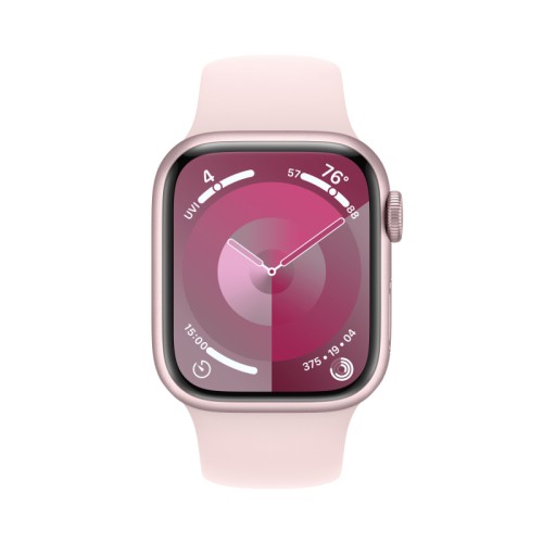 Apple Watch Series 9, 41 мм, корпус из алюминия цвета «Розовый», спортивный ремешок, размер M/L