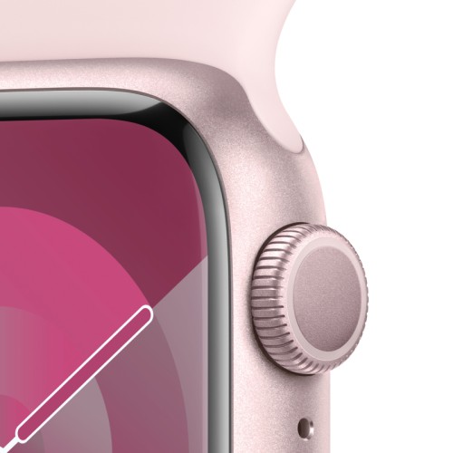 Apple Watch Series 9, 41 мм, корпус из алюминия цвета «Розовый», спортивный ремешок, размер M/L