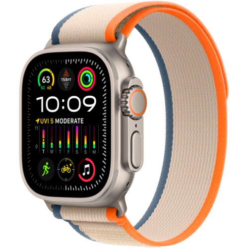 Apple Watch Ultra 2 GPS + Cellular, 49 мм, корпус из титана, ремешок Trail цвет Оранжево/бежевый, M/L