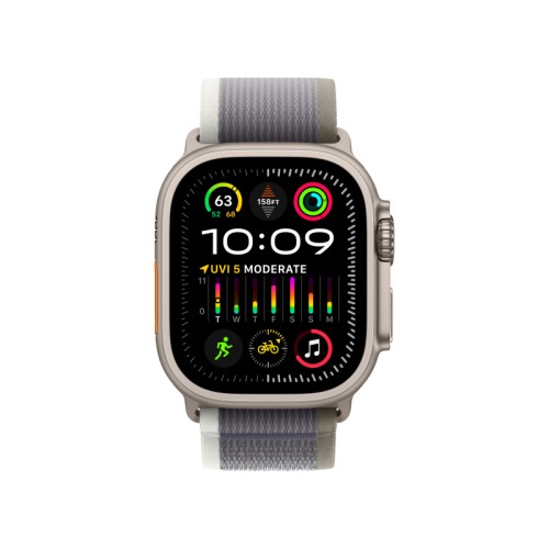 Apple Watch Ultra 2 GPS + Cellular, 49 мм, корпус из титана, ремешок Trail цвет Зелено/серый, M/L