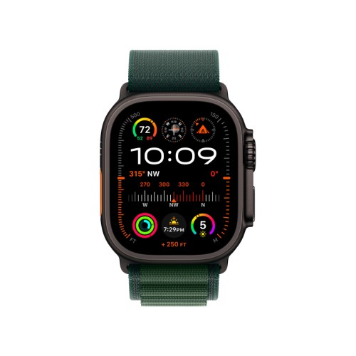 Apple Watch Ultra 2 GPS + Cellular, 49 мм, корпус из черного титана, ремешок Alpine зеленого цвета, размер S