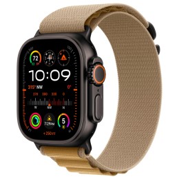 Apple Watch Ultra 2 GPS + Cellular, 49 мм, корпус из черного титана, ремешок Alpine цвета «загар», размер L