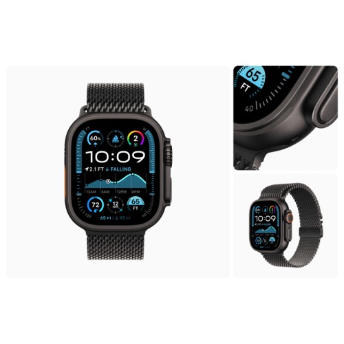 Apple Watch Ultra 2 GPS + Cellular, 49 мм, корпус из черного титана, ремешок Trail черного цвета, размер M/L