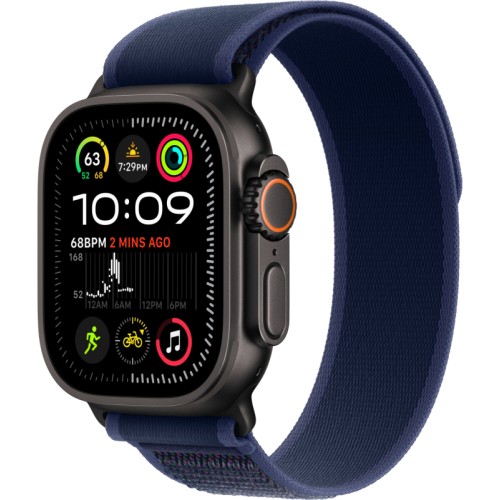 Apple Watch Ultra 2 GPS + Cellular, 49 мм, корпус из черного титана, ремешок Trail синего цвета, размер M/L