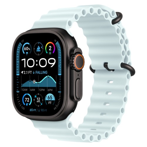Apple Watch Ultra 2 GPS + Cellular, 49 мм, корпус из черного титана, ремешок Ocean цвета «‎ледяной синий»