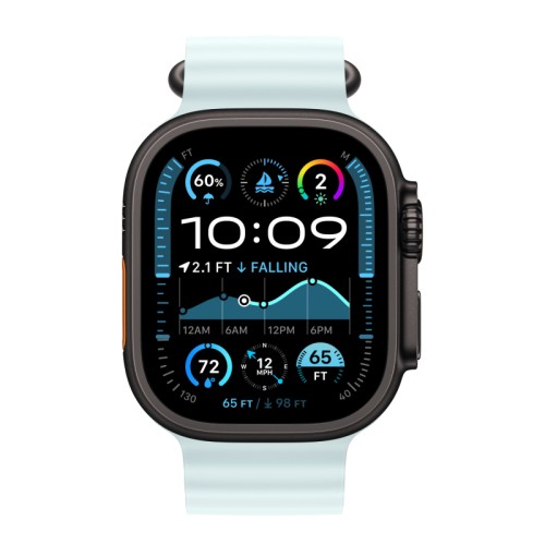 Apple Watch Ultra 2 GPS + Cellular, 49 мм, корпус из черного титана, ремешок Ocean цвета «‎ледяной синий»